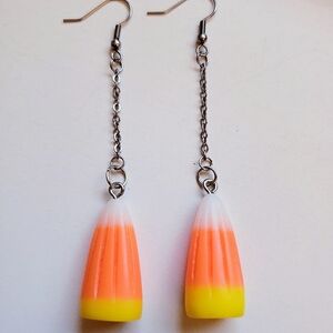 Handmade White Orange Yellow Candycorn Dangle earrings